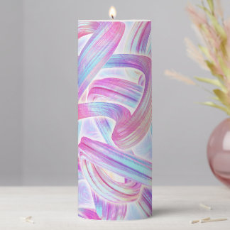 eurobeat holorave - pink and blue : pillar candle