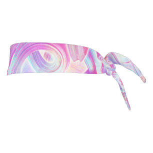 eurobeat holorave - pink and blue : tie headband