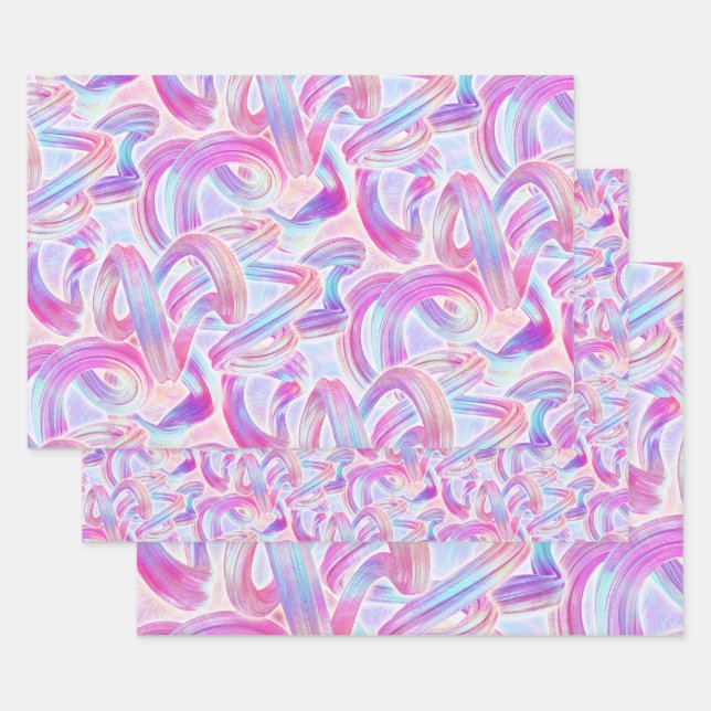 eurobeat holorave - pink and blue : wrapping paper sheets (Set)