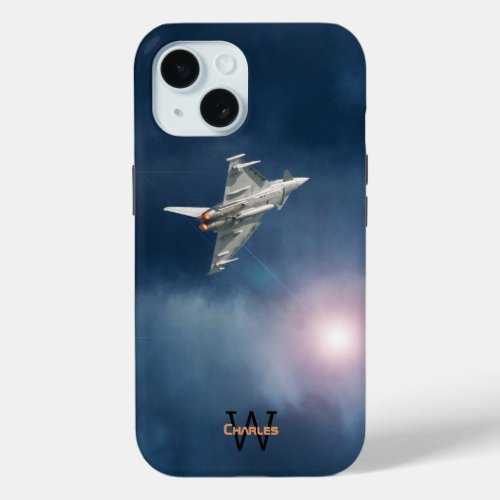 Eurofighter Typhoon airplane night sky your name iPhone 15 Case