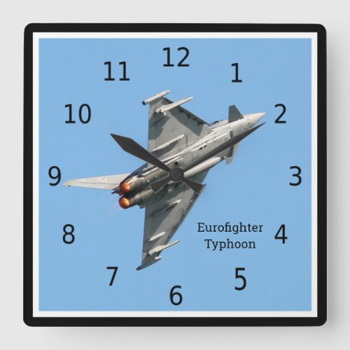 Eurofighter Typhoon military plane personalised Square Wall Clock