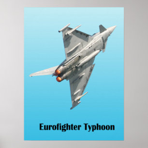 Eurofighter Typhoon on blue background Poster