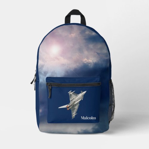 Eurofighter Typhoon photo night sky your name Printed Backpack