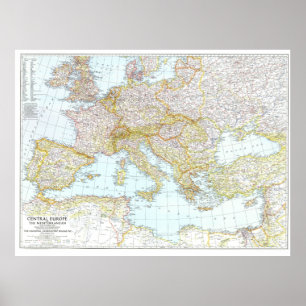 " Europa: 1939 - Detaillierte Landkarte ...  Poster