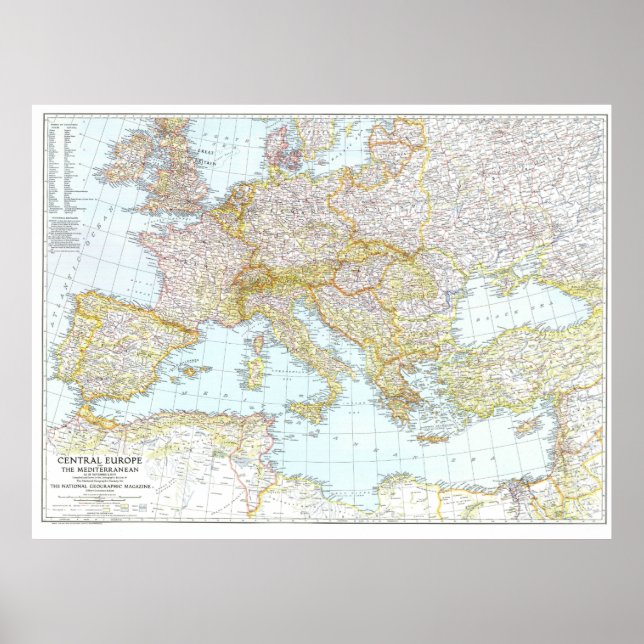 " Europa: 1939 - Detaillierte Landkarte ...  Poster (Front)