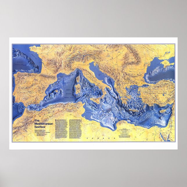 " Europa: 1982/heute - Mittelmeerboden Karte Poster (Front)