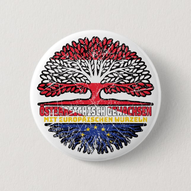 Europa Auerisch Österreichische Baum Button (Front)