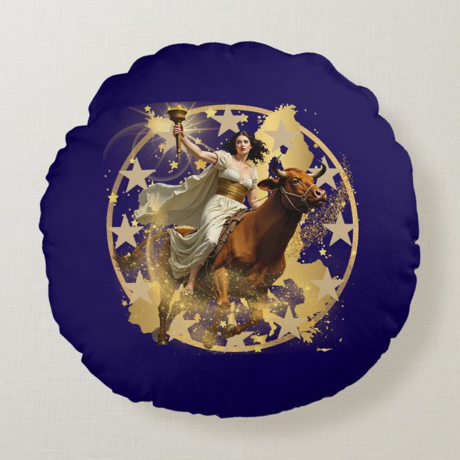 Europa Aurora Round Pillow (Front)