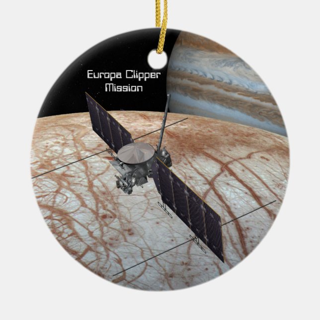 Europa Clipper Mission Spacecraft Ceramic Ornament (Front)