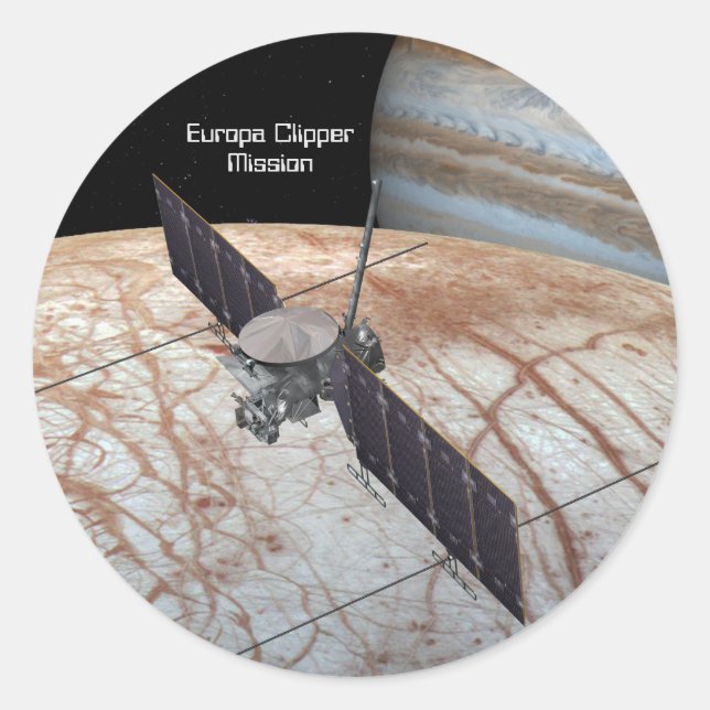 Europa Clipper Mission Spacecraft Classic Round Sticker (Front)
