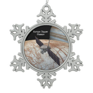 Europa Clipper Mission Spacecraft Snowflake Pewter Christmas Ornament