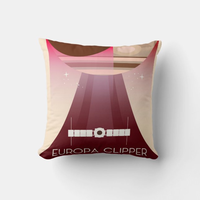 Europa Clipper Space Art Throw Pillow (Front)