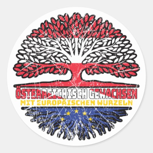 Europa Europisch sterreichisch sterreich Baum Classic Round Sticker