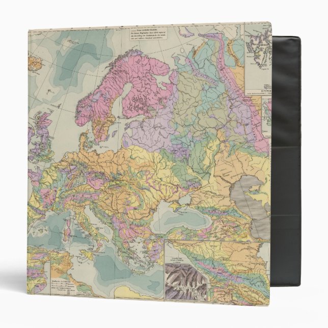Europa - Geologic Map of Europe 3 Ring Binder (Front/Inside)