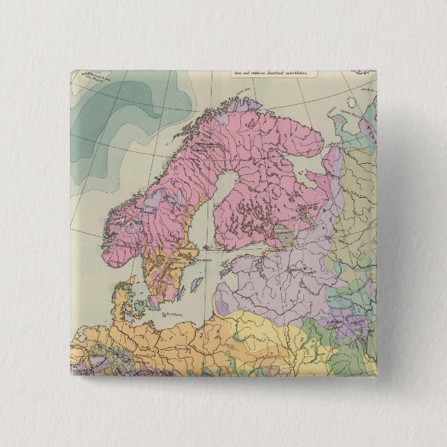 Europa - Geologic Map of Europe Pinback Button (Front)