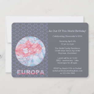 Europa Jupiters Moon Space Geek Colorful Invitation