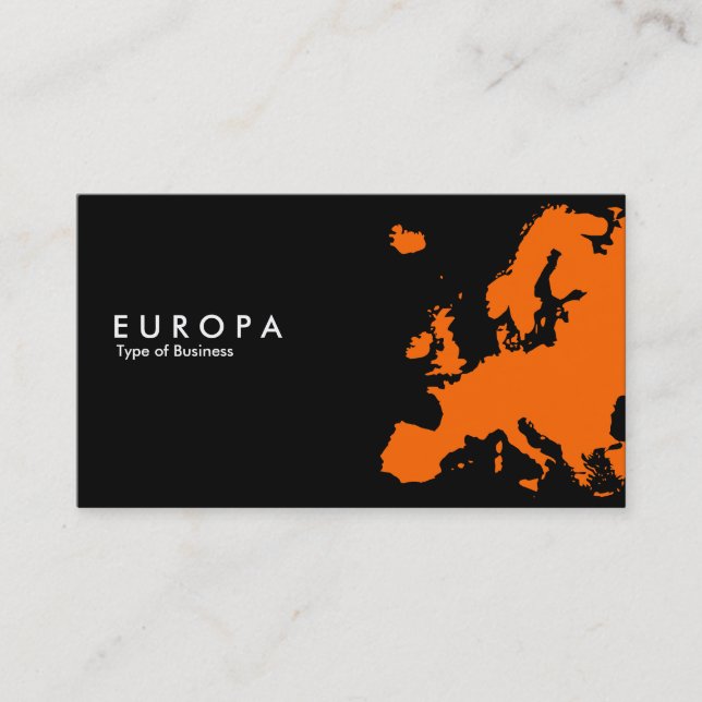 EUROPA Orange - Black Business Card (Front)