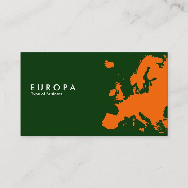 EUROPA Orange - Dark Green Business Card (Front)