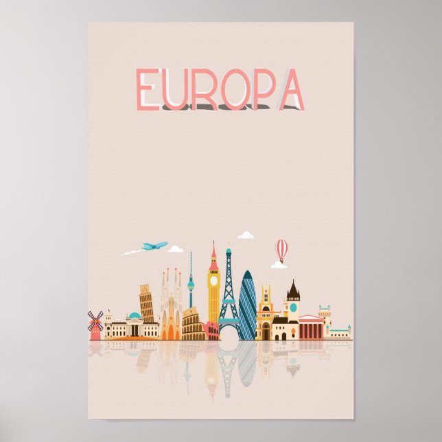 Europa Skyline Poster (Front)