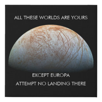 Europa Space Odyssey Quote Faux Canvas Print