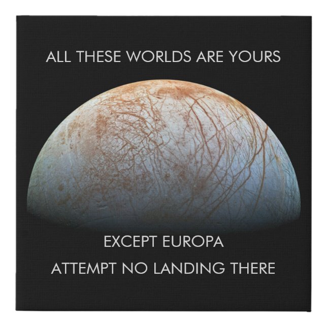 Europa Space Odyssey Quote Faux Canvas Print (Front)