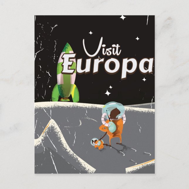 Europa vintage travel poster postcard (Front)