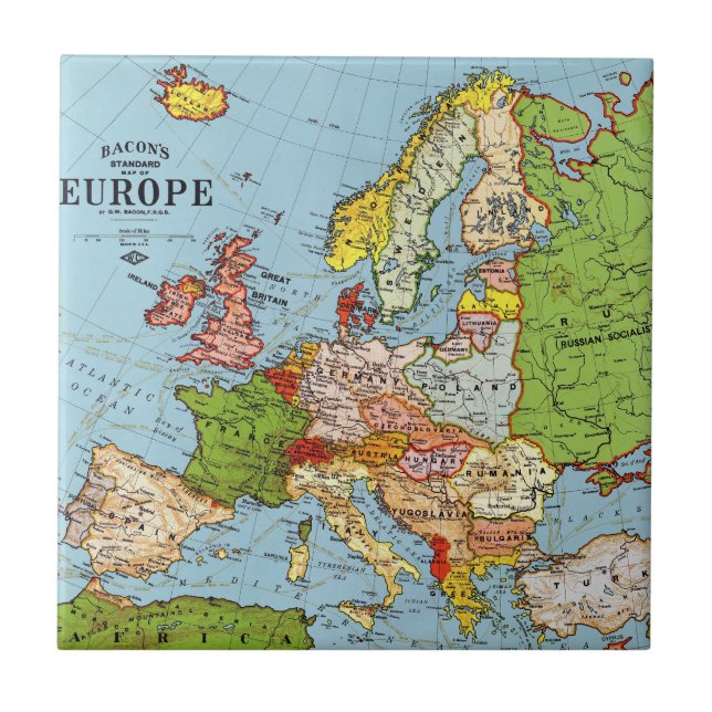 Europe 1923  ceramic tile (Front)