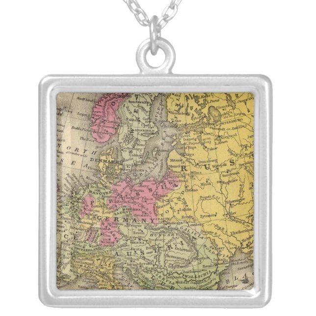 Europe 9 silver plated necklace (Front)