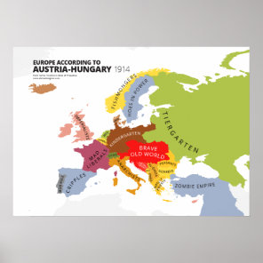 Europe According to Austria-Hungary Poster