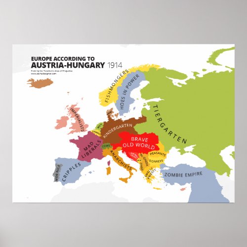Europe According to Austria_Hungary Poster