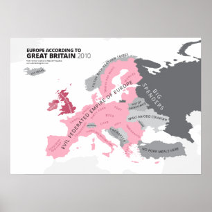 Europe According to Great Britain Poster