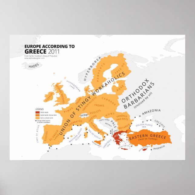 Europe According to Greece Poster (Front)