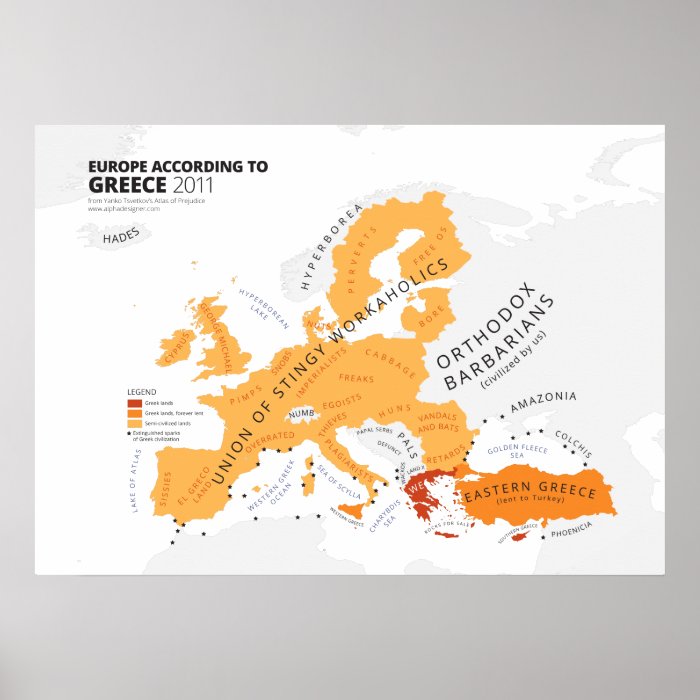 Europe According to Greece Print