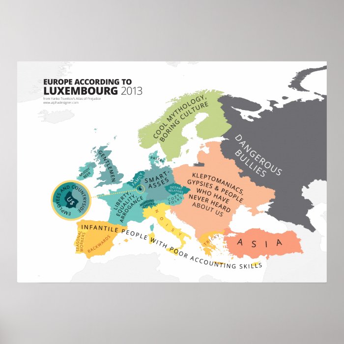 Europe According to Luxembourg Posters