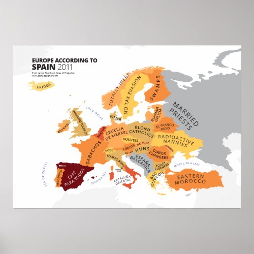 Europe According to Spain Poster
