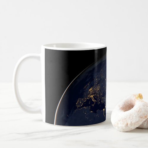 Europe Africa  Middle East City Lights At Night Coffee Mug