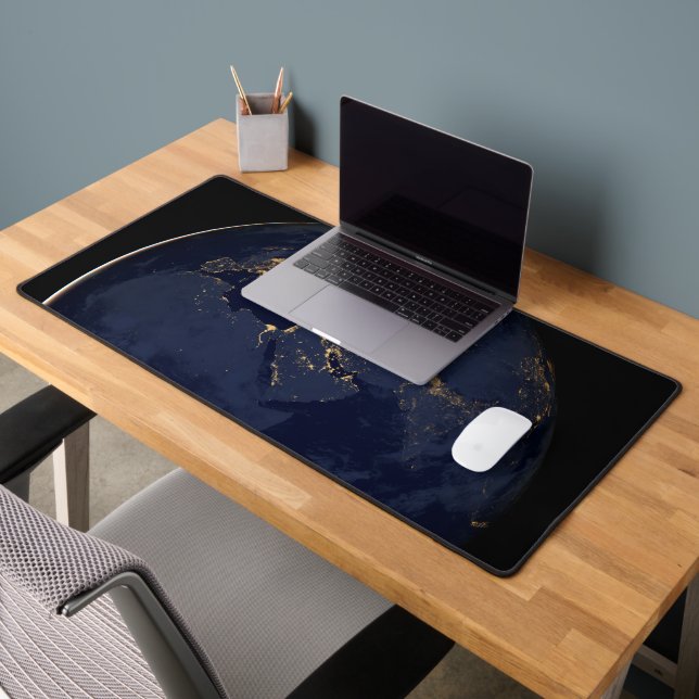 Europe, Africa & Middle East City Lights At Night Desk Mat (Office 2)