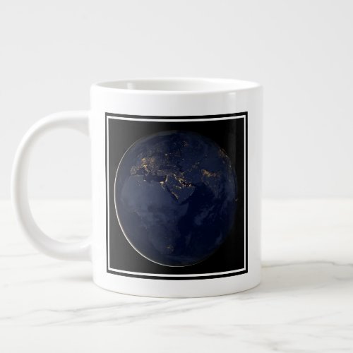 Europe Africa  Middle East City Lights At Night Giant Coffee Mug