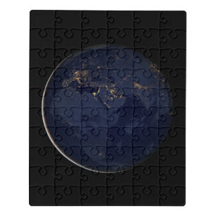 Europe, Africa & Middle East City Lights At Night Jigsaw Puzzle