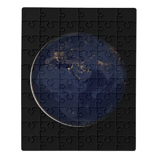 Europe, Africa & Middle East City Lights At Night Jigsaw Puzzle (Puzzle Vertical)