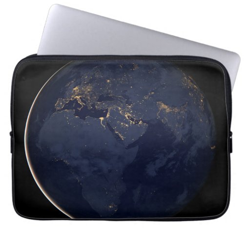 Europe Africa  Middle East City Lights At Night Laptop Sleeve