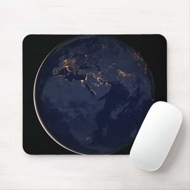 Europe, Africa & Middle East City Lights At Night Mouse Pad (With Mouse)