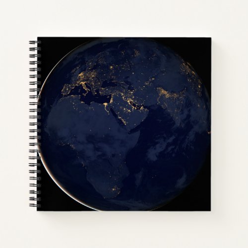 Europe Africa  Middle East City Lights At Night Notebook