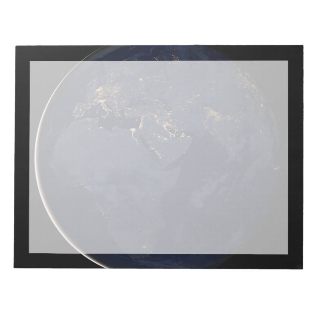 Europe, Africa & Middle East City Lights At Night Notepad (Front)