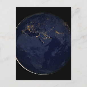 Europe, Africa & Middle East City Lights At Night Postcard