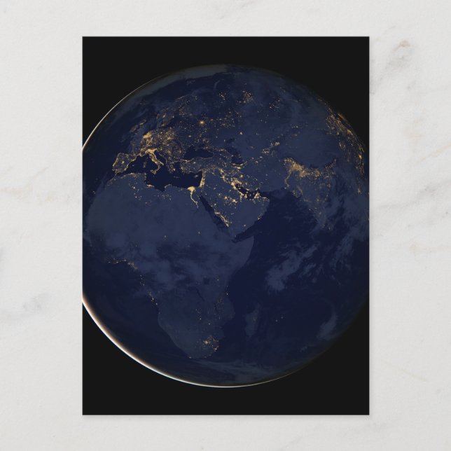 Europe, Africa & Middle East City Lights At Night Postcard (Front)