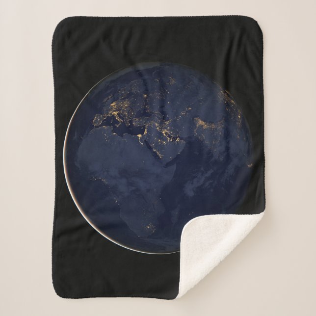 Europe, Africa & Middle East City Lights At Night Sherpa Blanket (Front)