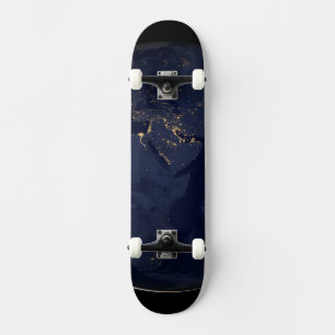 Europe, Africa & Middle East City Lights At Night Skateboard