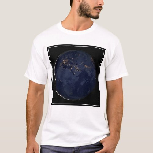 Europe Africa  Middle East City Lights At Night T_Shirt