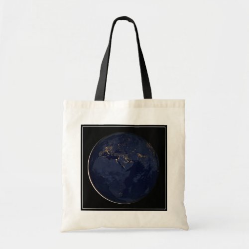 Europe Africa  Middle East City Lights At Night Tote Bag